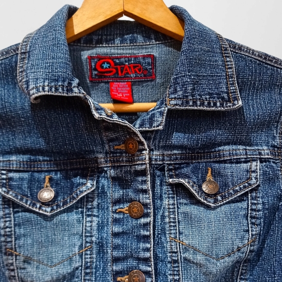 Star Jeans Women's Denim Dark Wash Cropped Jacket - Picture 3 of 16